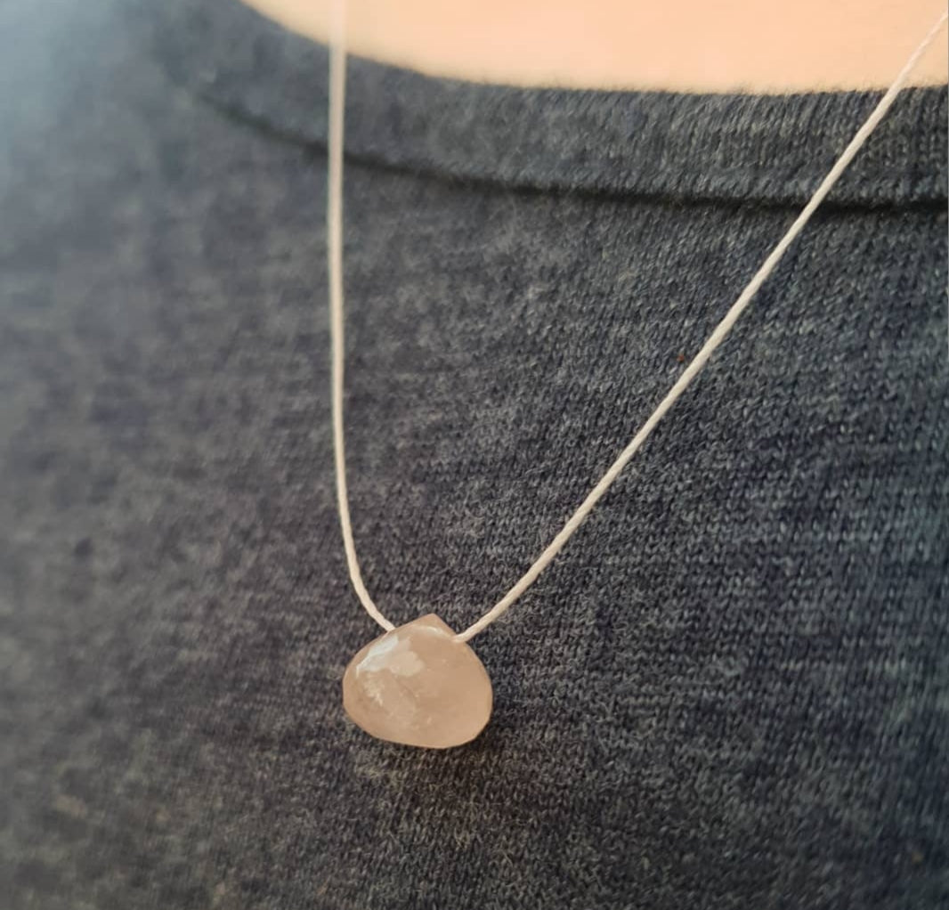 Pink morganite cord necklace