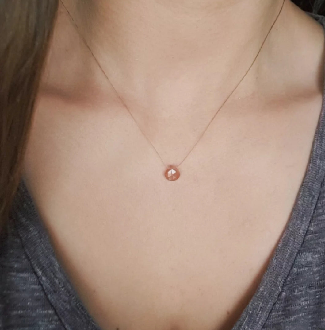 Sunstone cord necklace