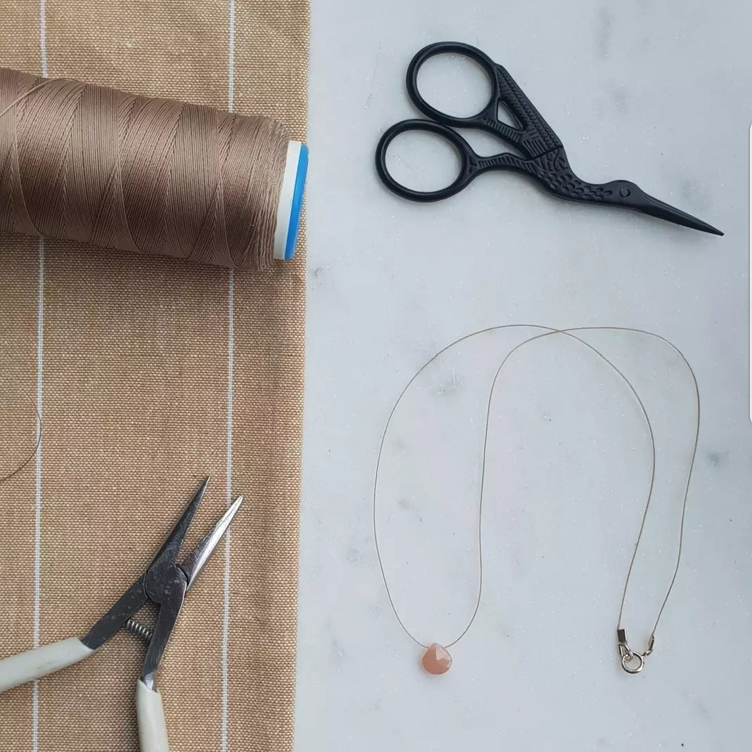 Sunstone cord necklace