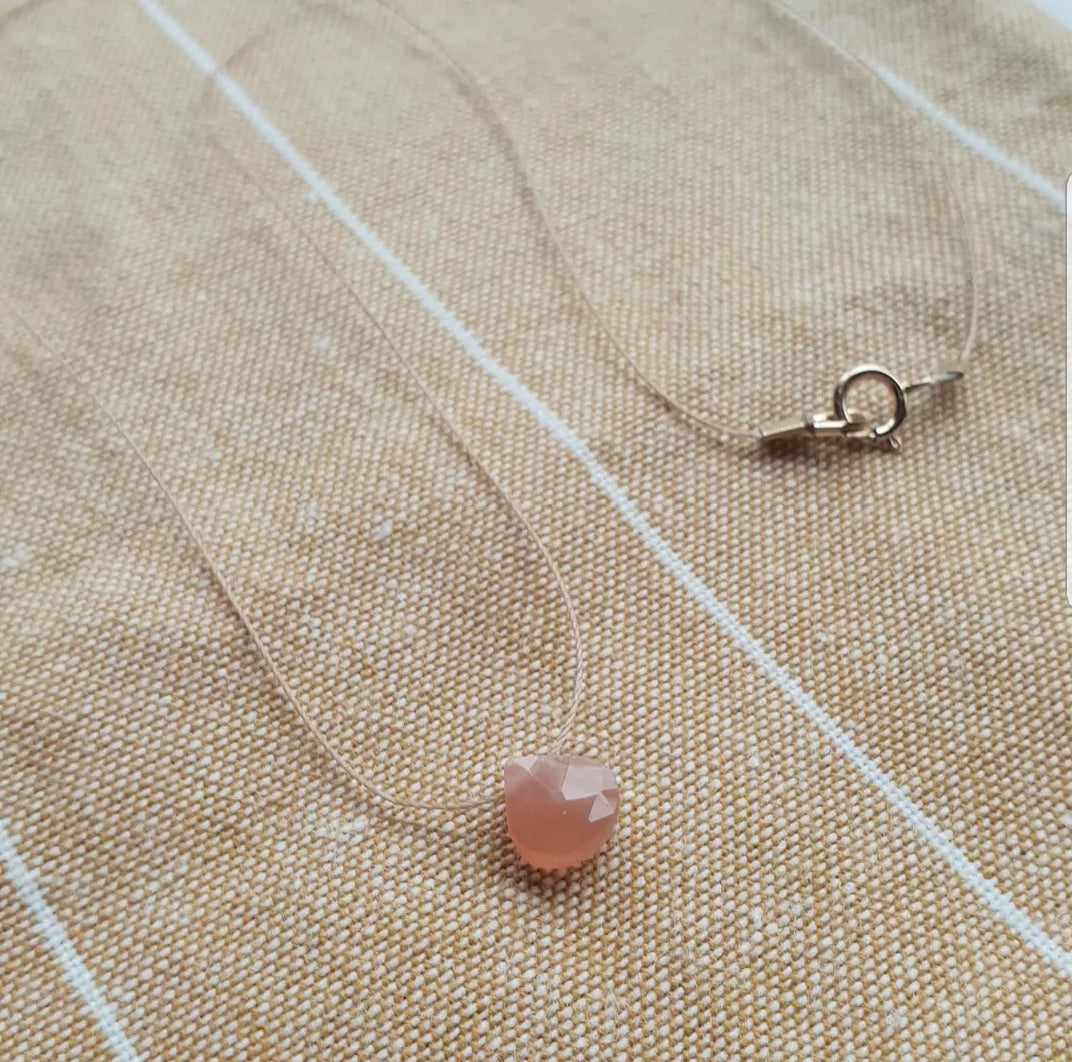 Sunstone cord necklace