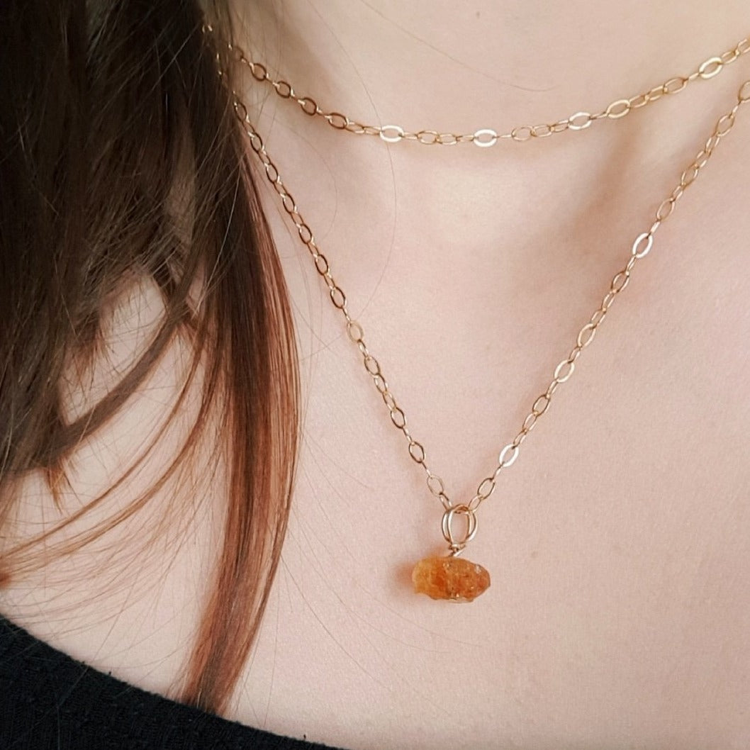 Citrine Gold Chain Necklace