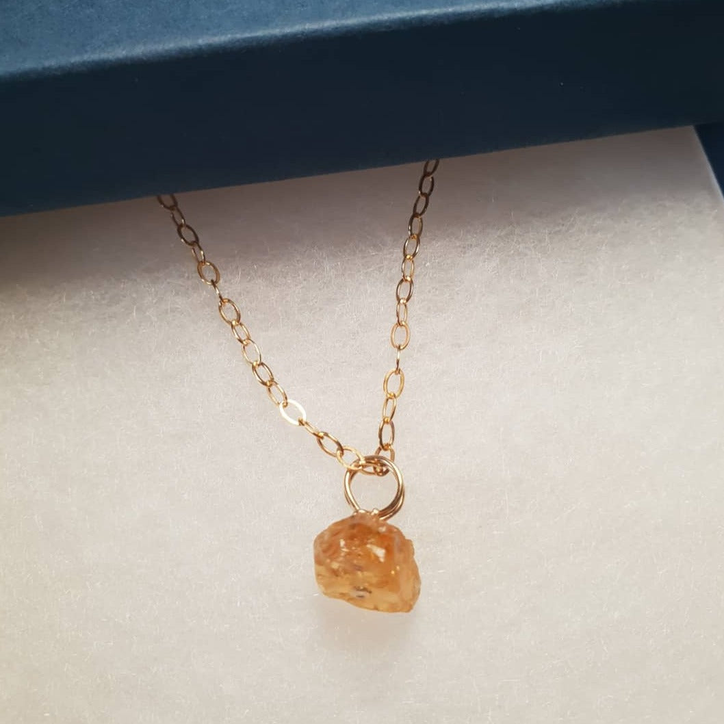 Citrine Gold Chain Necklace