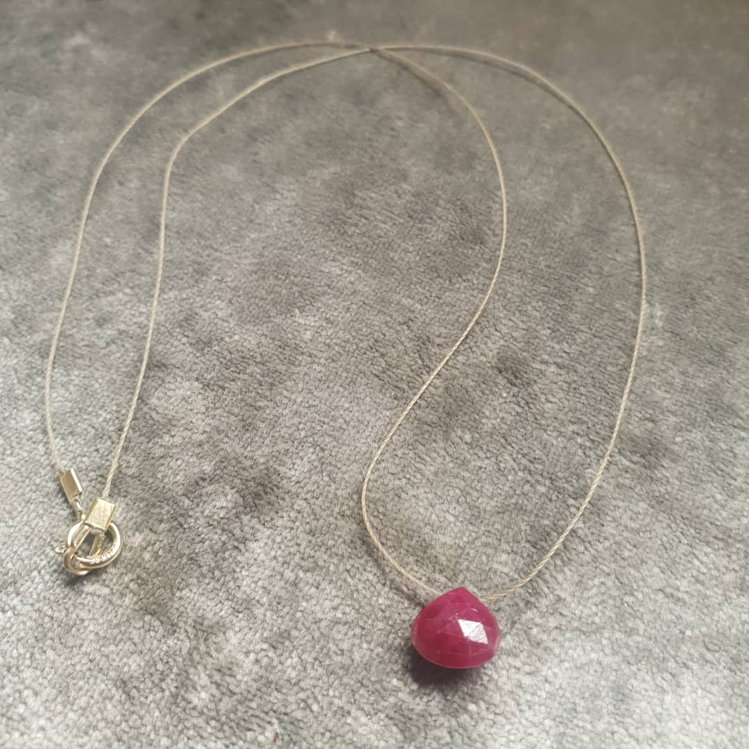 Ruby cord necklace