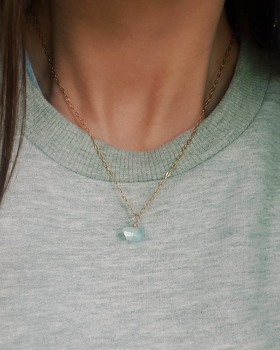 Aquamarine chain necklace