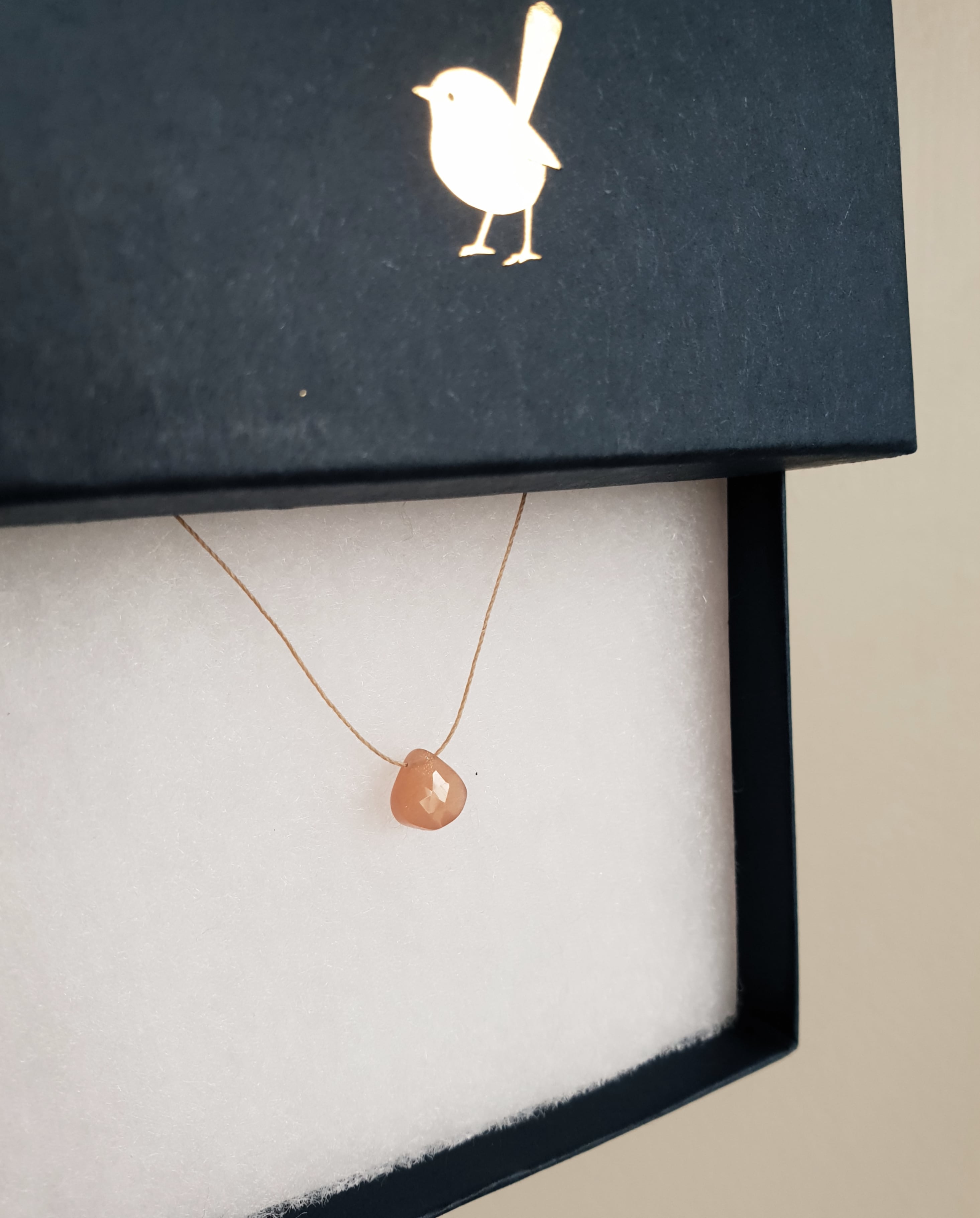 Sunstone cord necklace