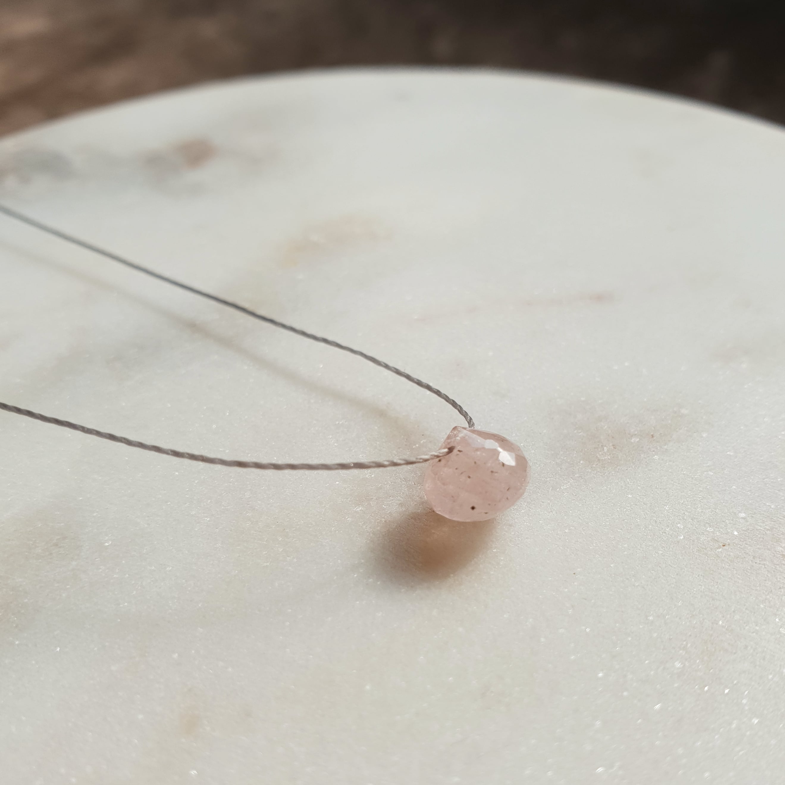 Pink morganite cord necklace