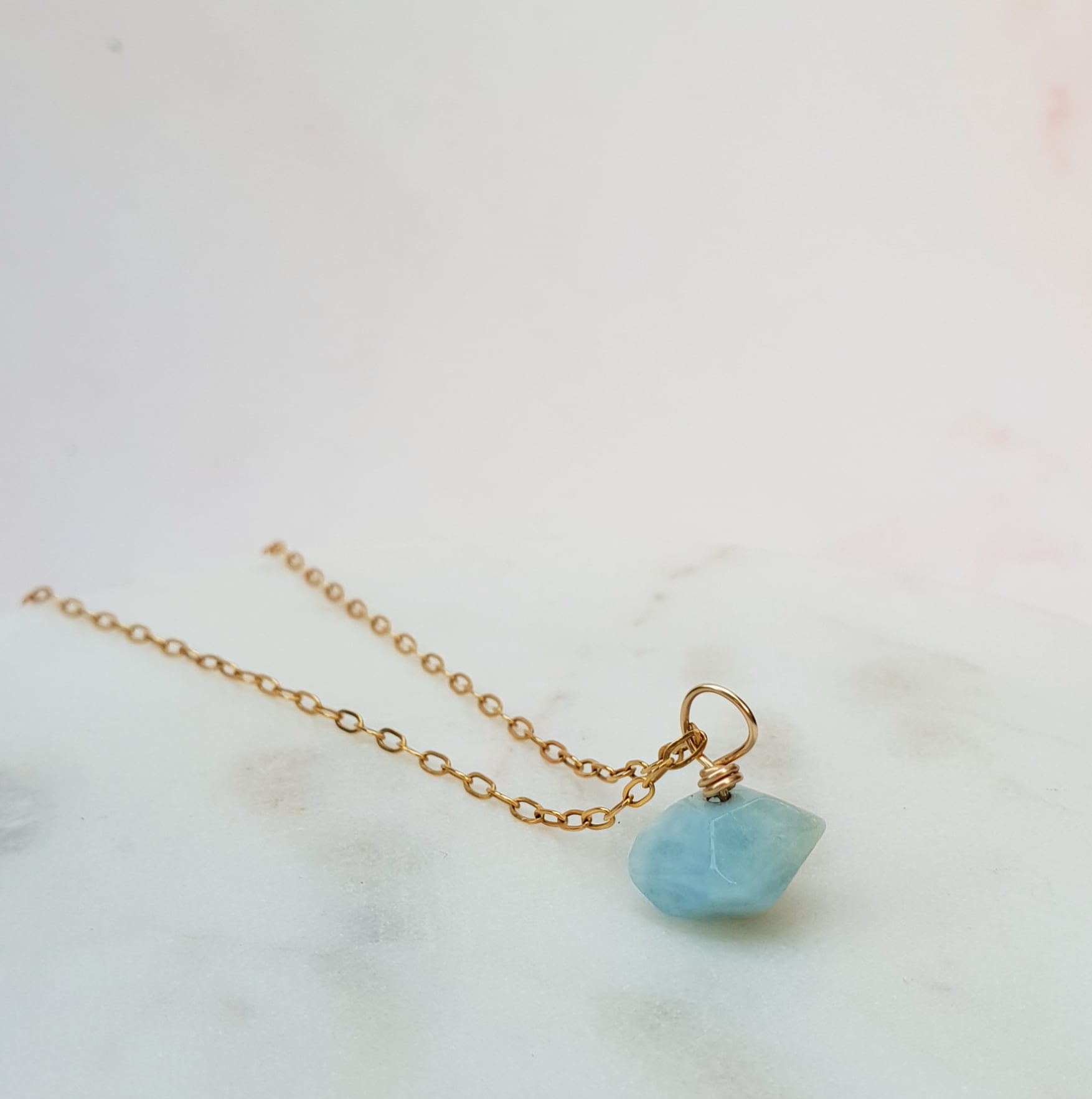 Aquamarine chain necklace