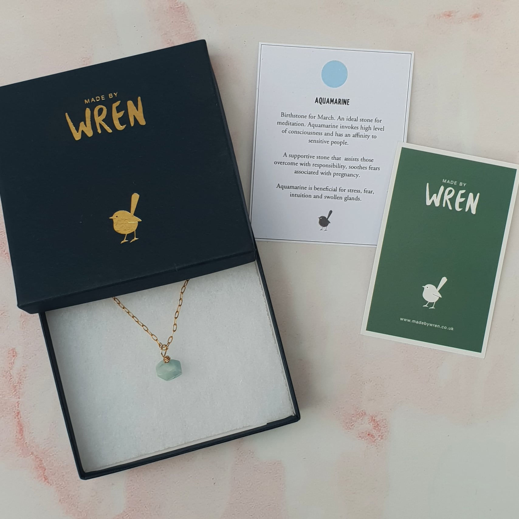 Aquamarine chain necklace