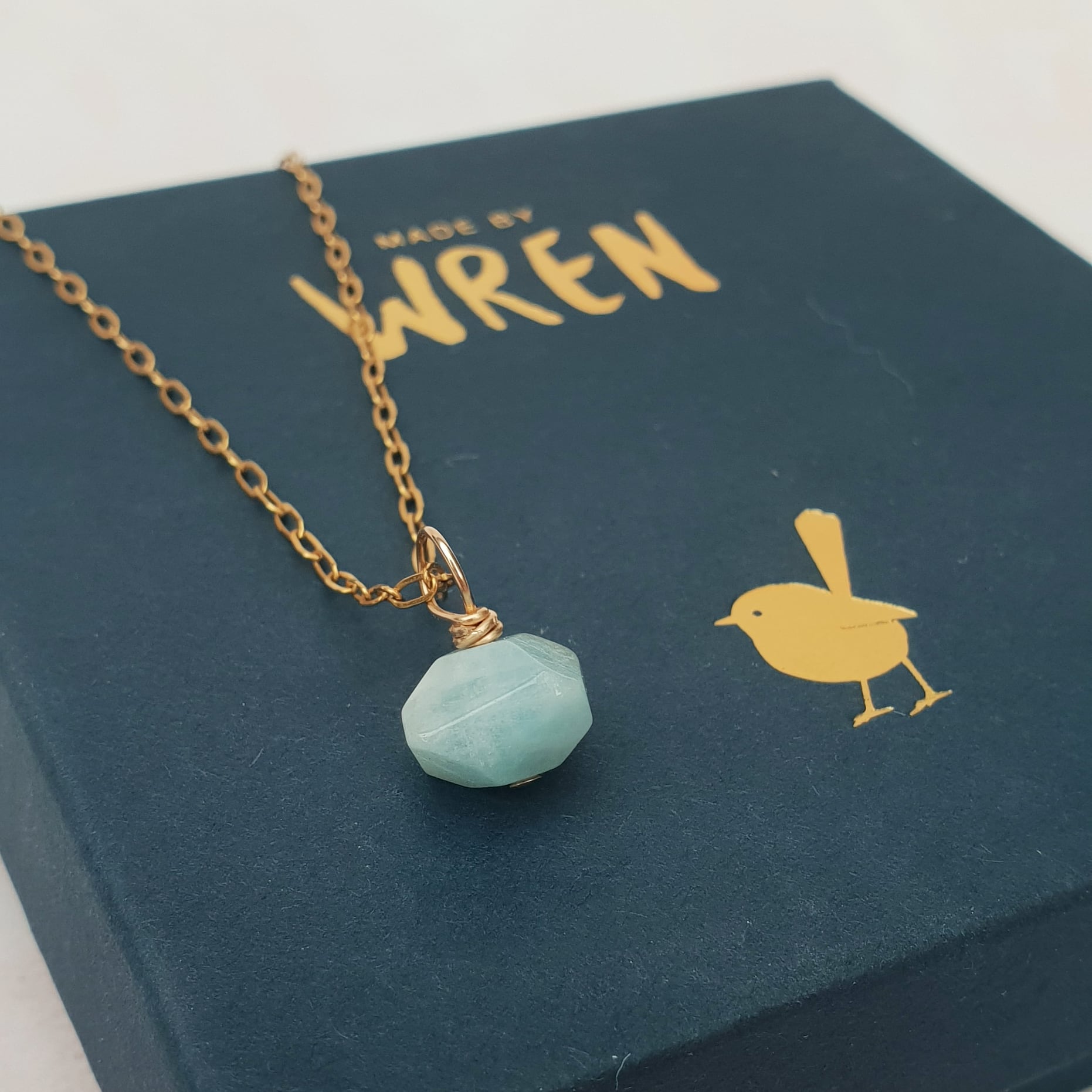 Aquamarine chain necklace