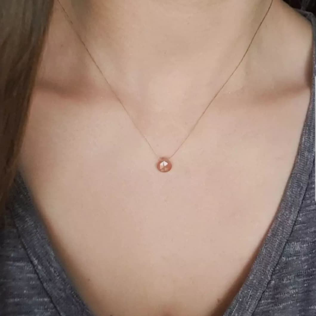 Sunstone cord necklace