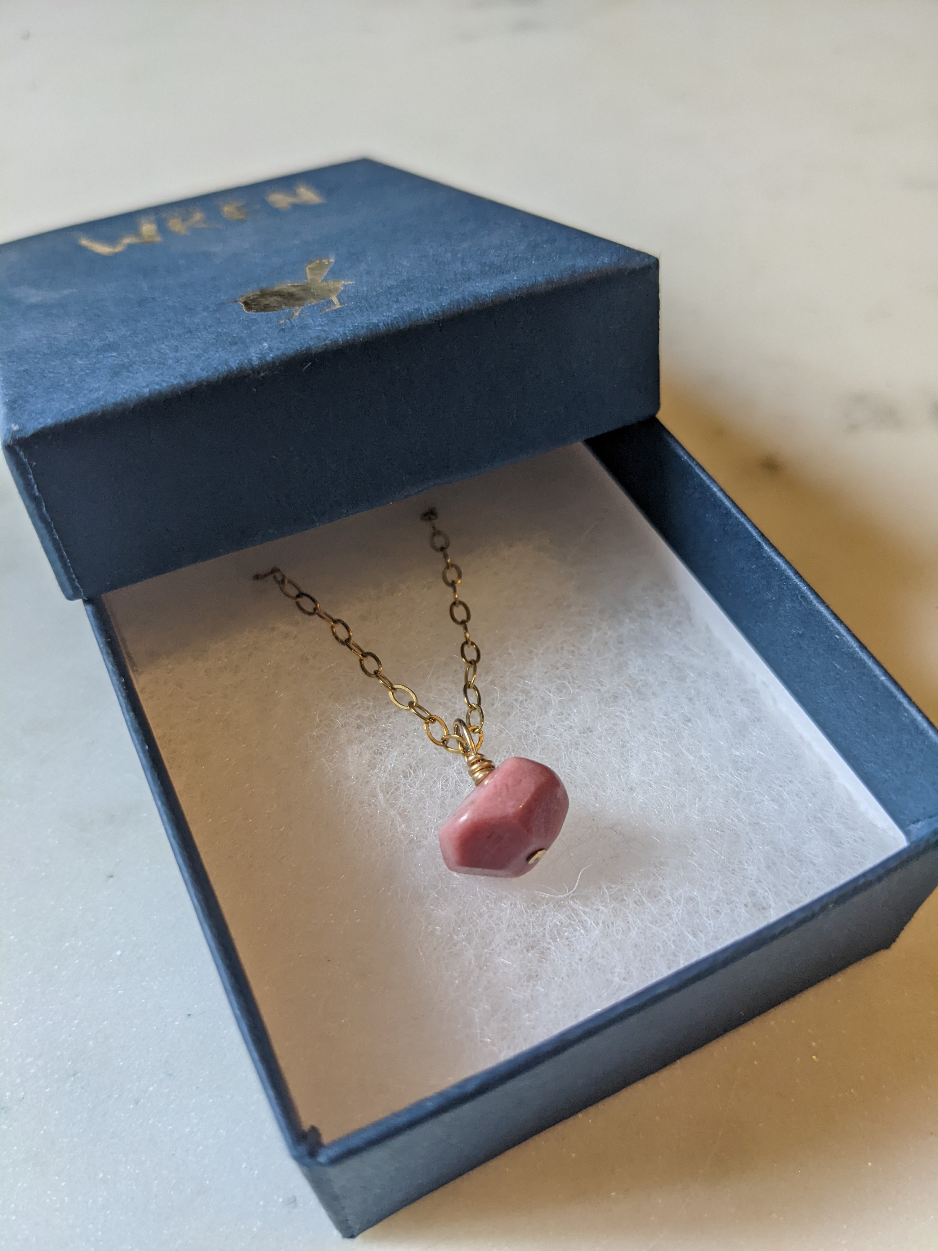Rhodonite chain necklace