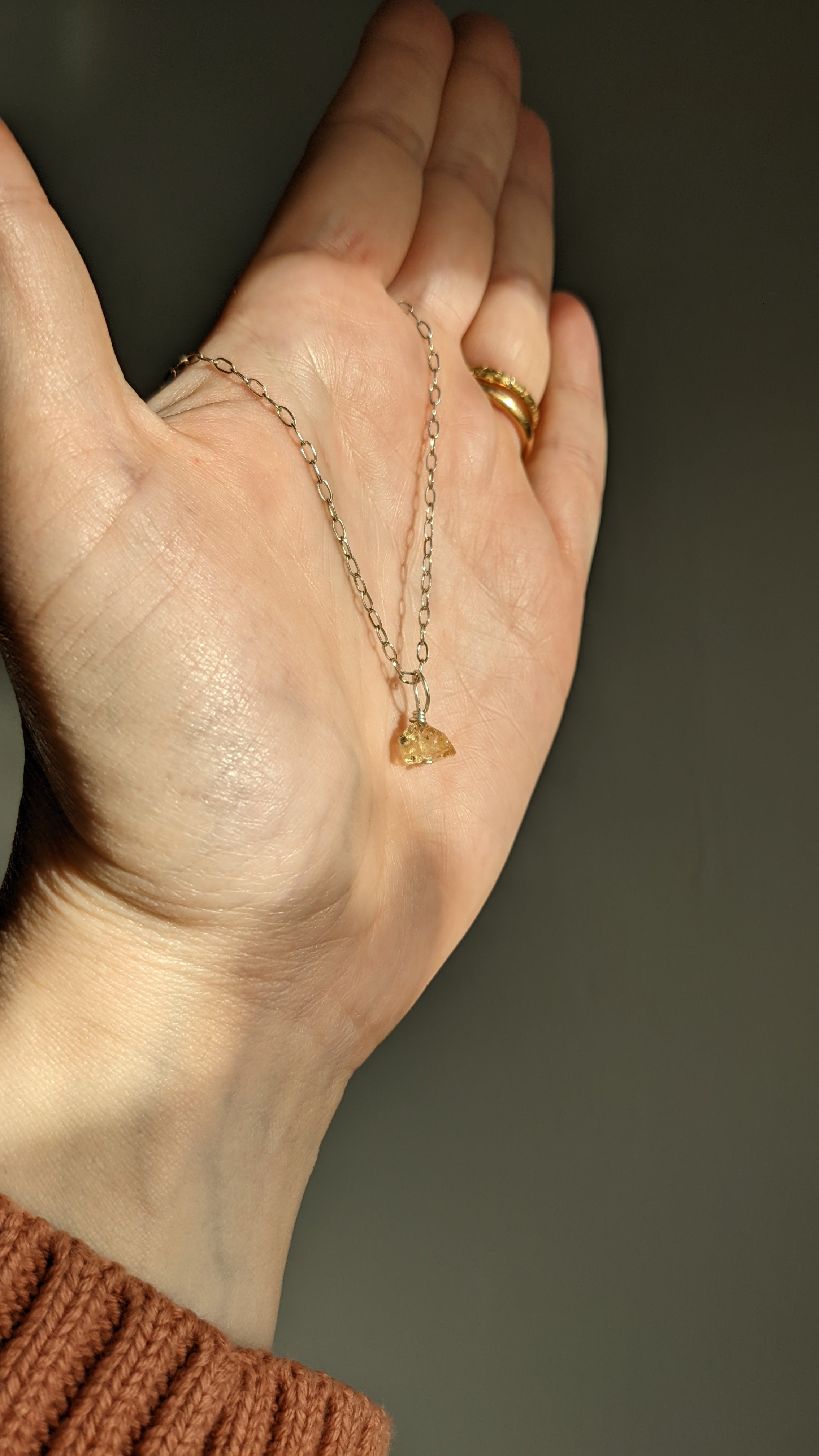 Citrine sterling silver necklace