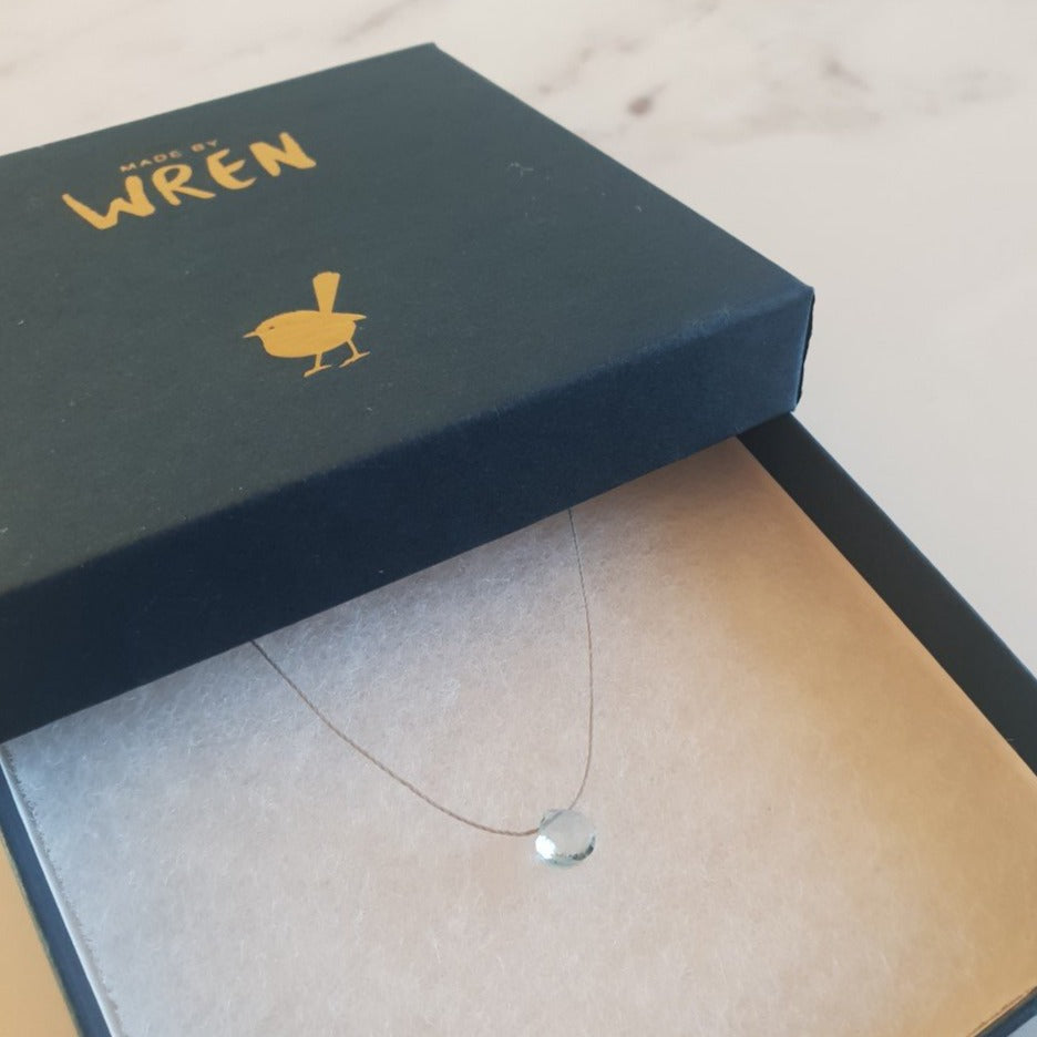 Aquamarine Cord Necklace