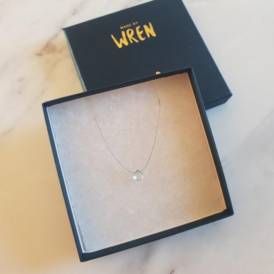 Aquamarine Cord Necklace