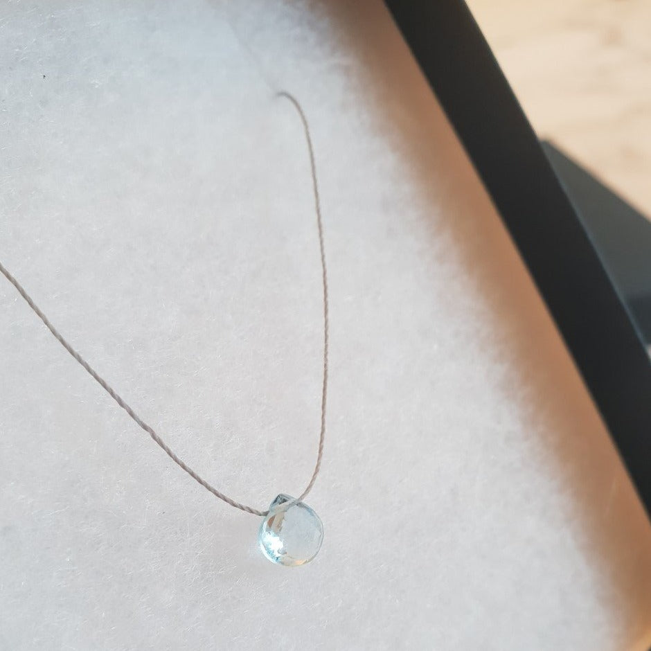Aquamarine Cord Necklace