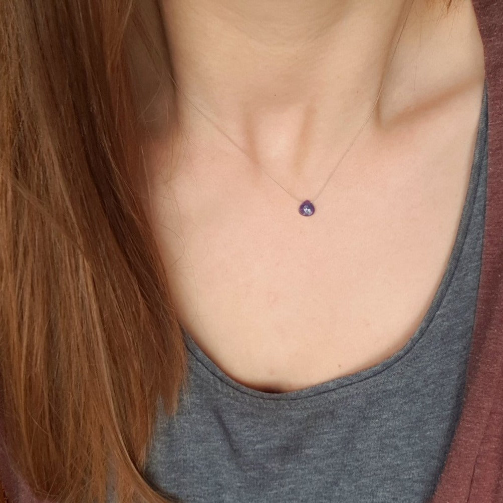 Lilac Moonstone Cord Necklace