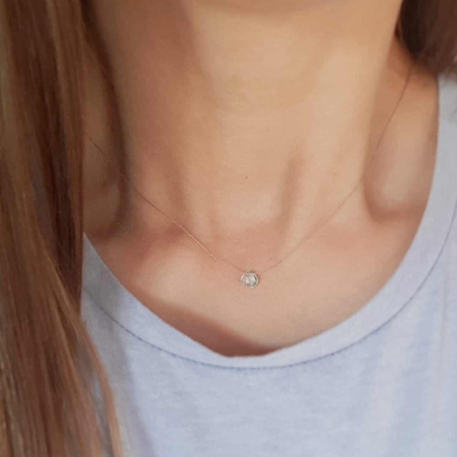 Aquamarine Cord Necklace