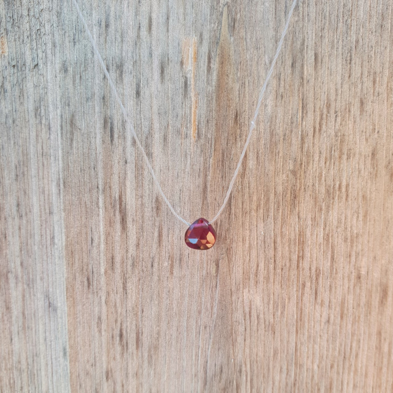 Rhodonite Garnet Cord Necklace