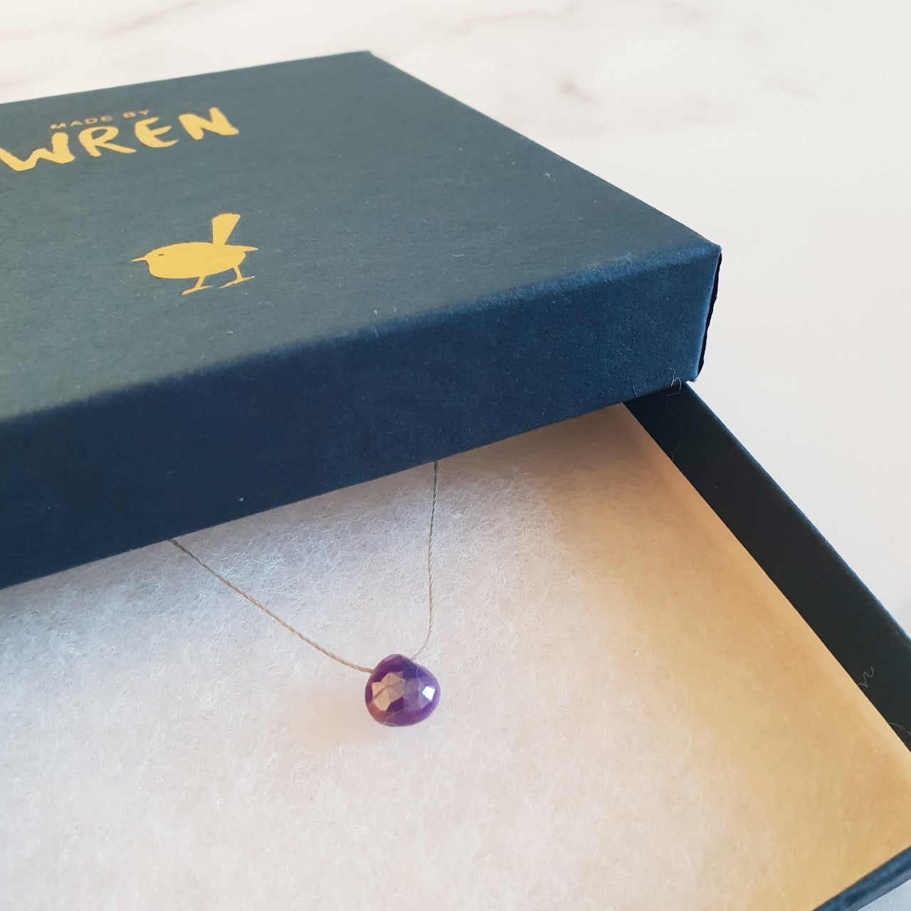 Lilac Moonstone Cord Necklace