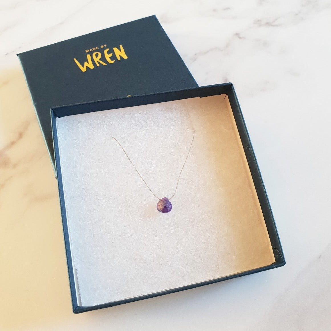 Lilac Moonstone Cord Necklace